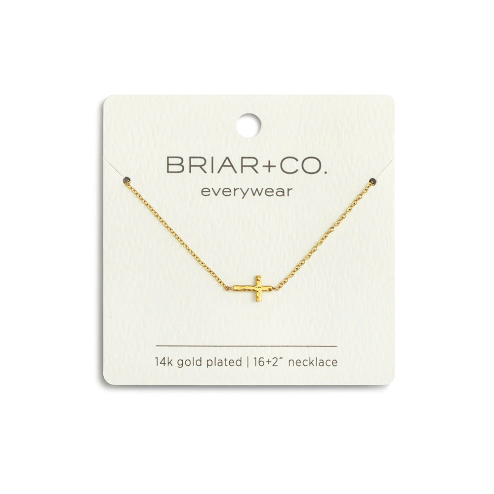 14 KT Gold Plated Horizontal Cross Necklace - Image 5