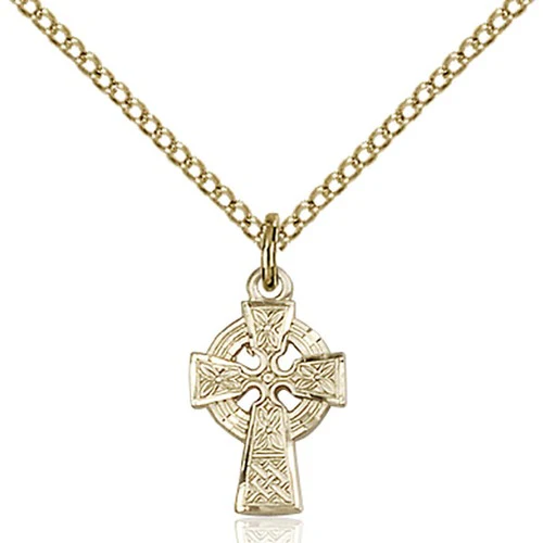 14kt Gold Filled Celtic Cross Petite Pendant