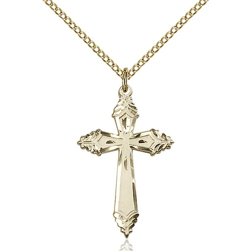 14kt Gold Filled Cross Pendant 1 1/8 X 3/4"