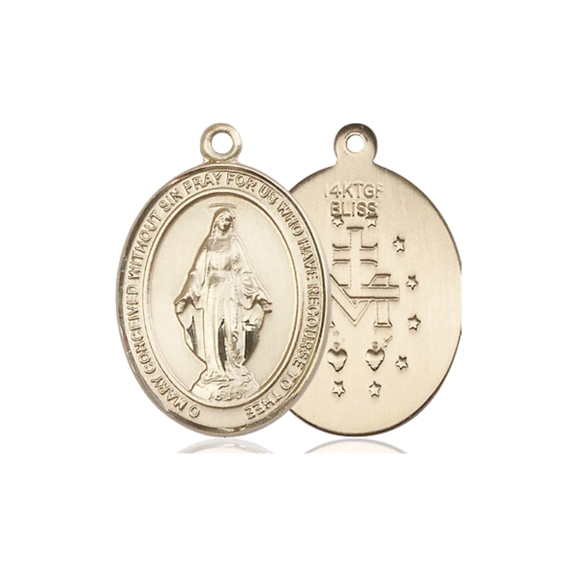 14kt Gold Filled Miraculous Pendant w/ chain - Image 2