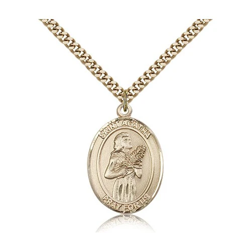 14kt Gold Filled St. Agatha Pendant w/ chain