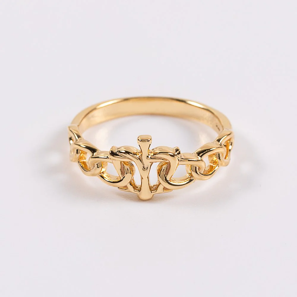 18 KT Gold Over Sterling Women's True Devotion Marian Consecration Ring