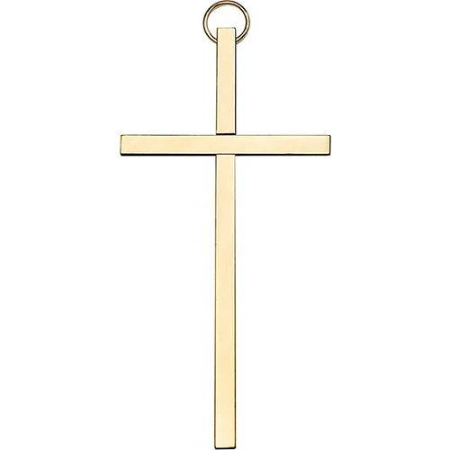 Simple Polished Brass Cross - 4"