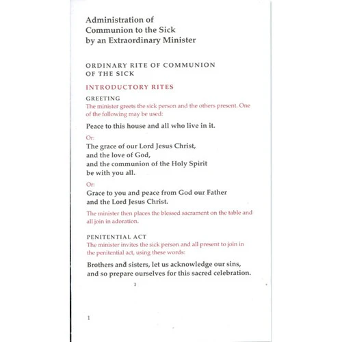Administration of Communion to the Sick by Special Ministers