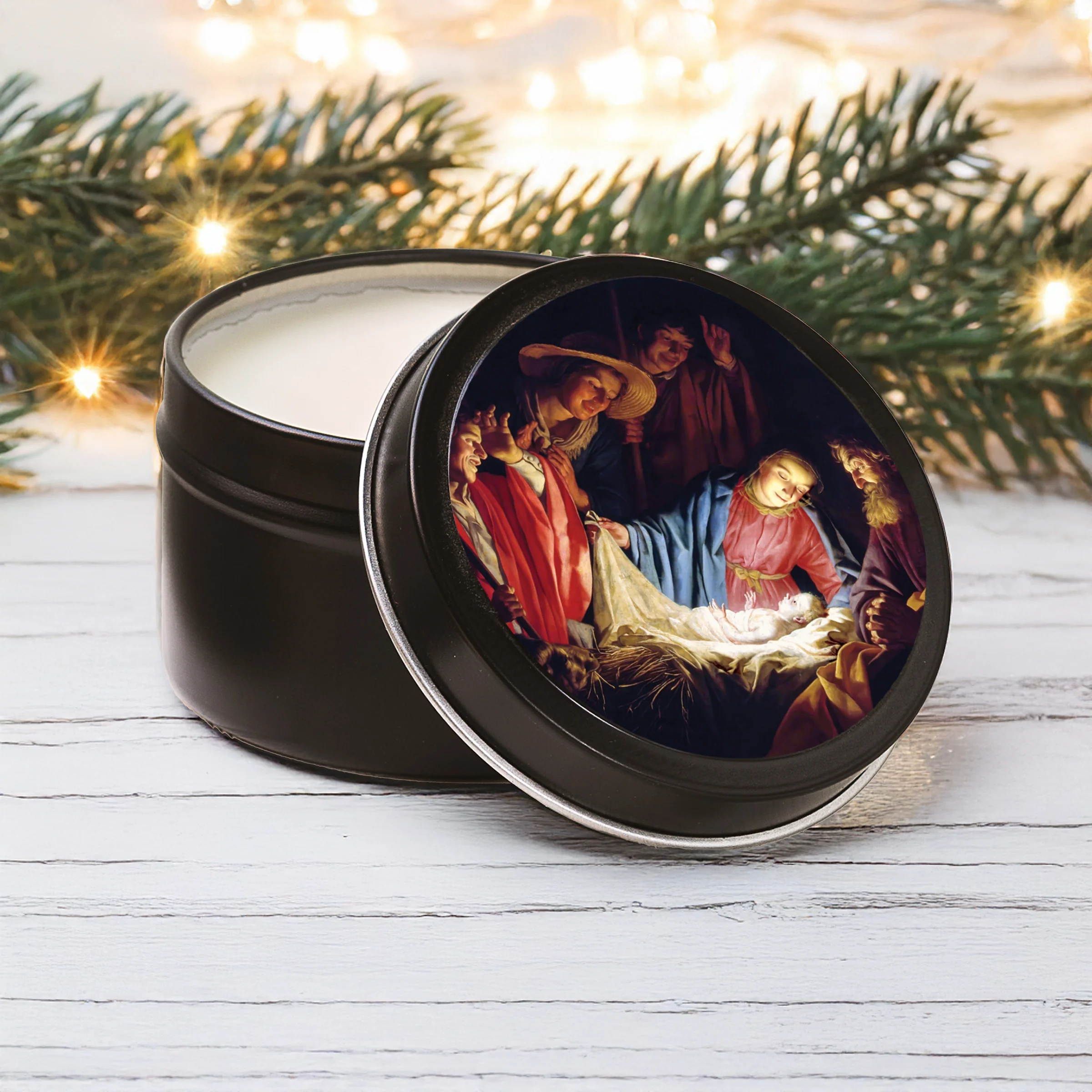 Adoration of the Shepherds Candle Tin