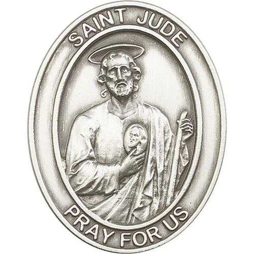 Antique Silver St. Jude Visor Clip
