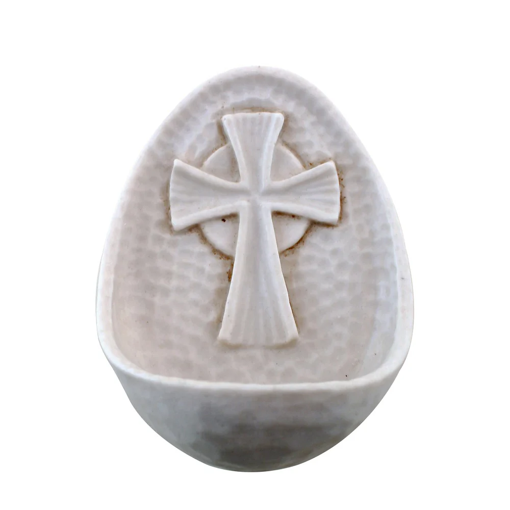 Antique White Cross Holy Water Font - Image 2