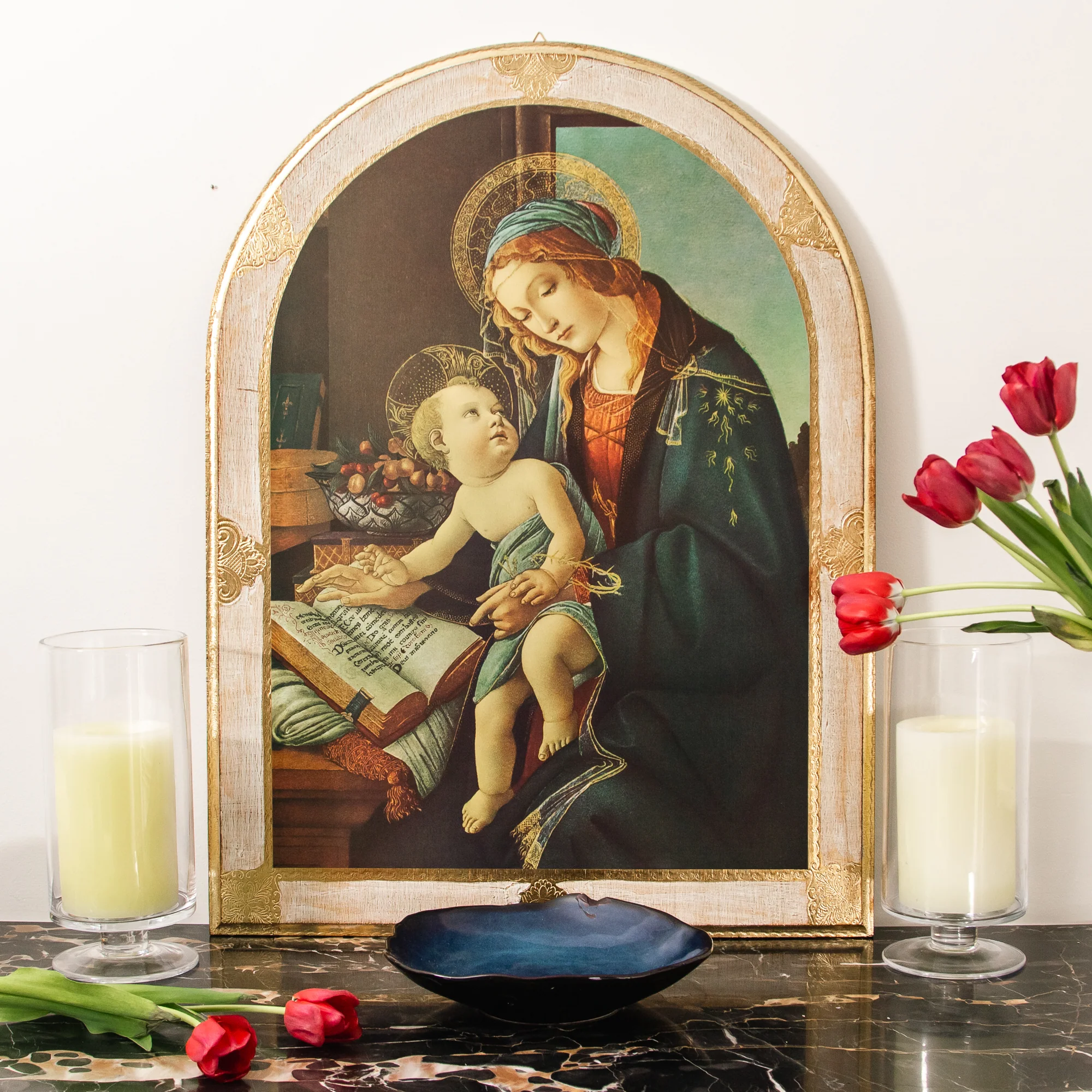 Arched Madonna of the Library Florentine Plaque - Image 5