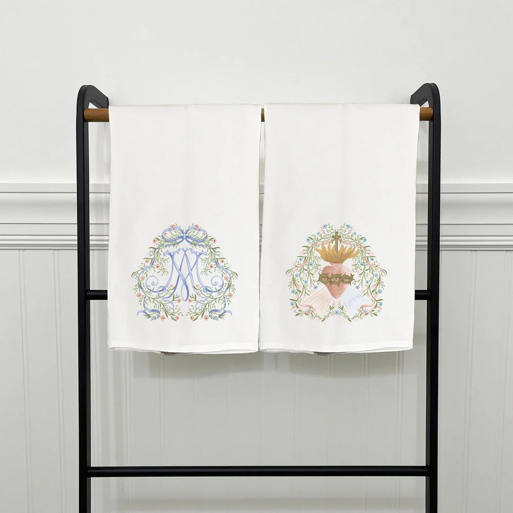 Auspice Maria & Divine Mercy Devotional Dishtowel Set