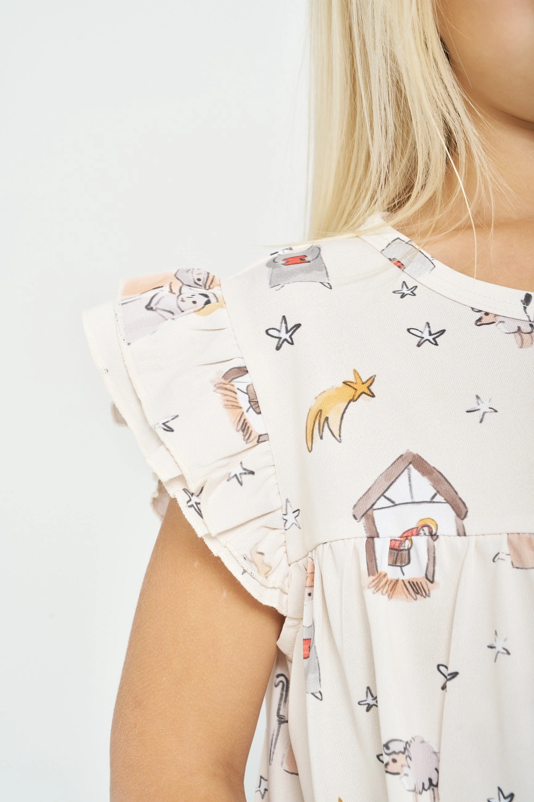 Away in a Manger PJ Girls Nightgown Polyester