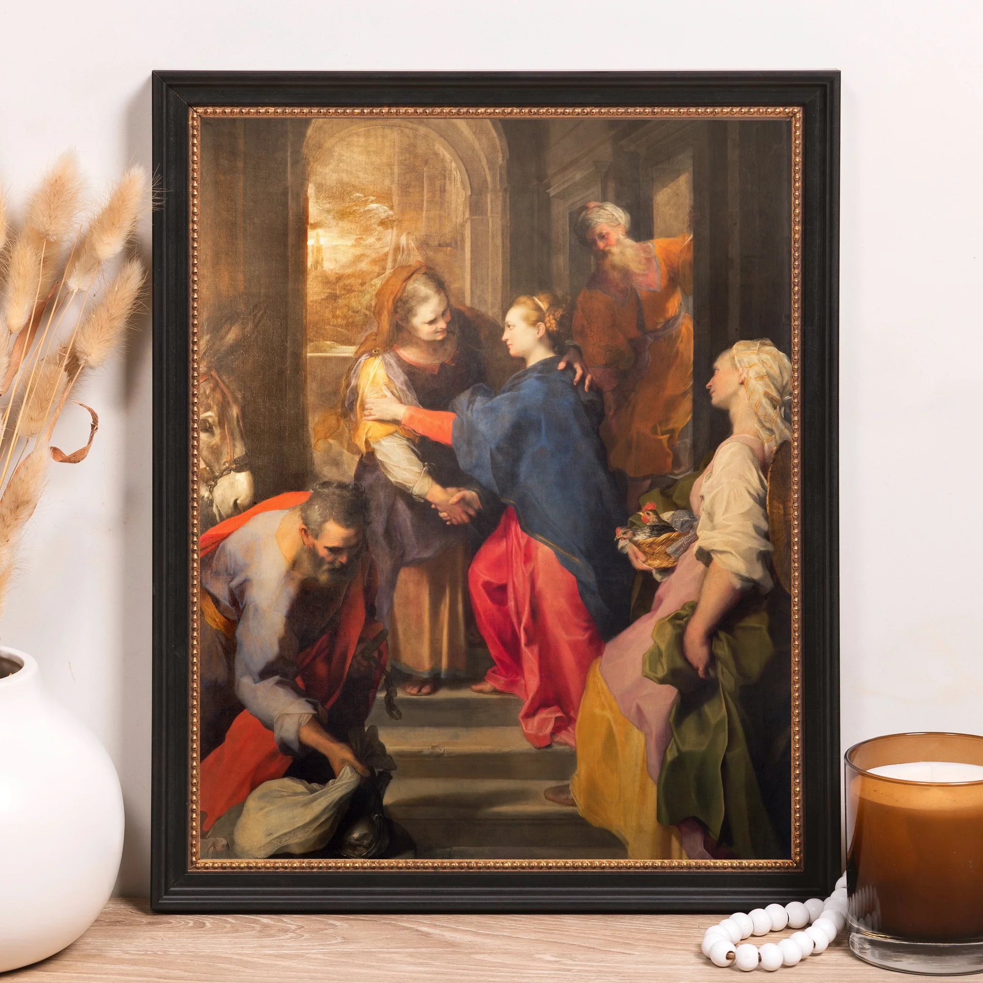 Barocci's Visitation Framed Canvas - Sacred Classics Collection