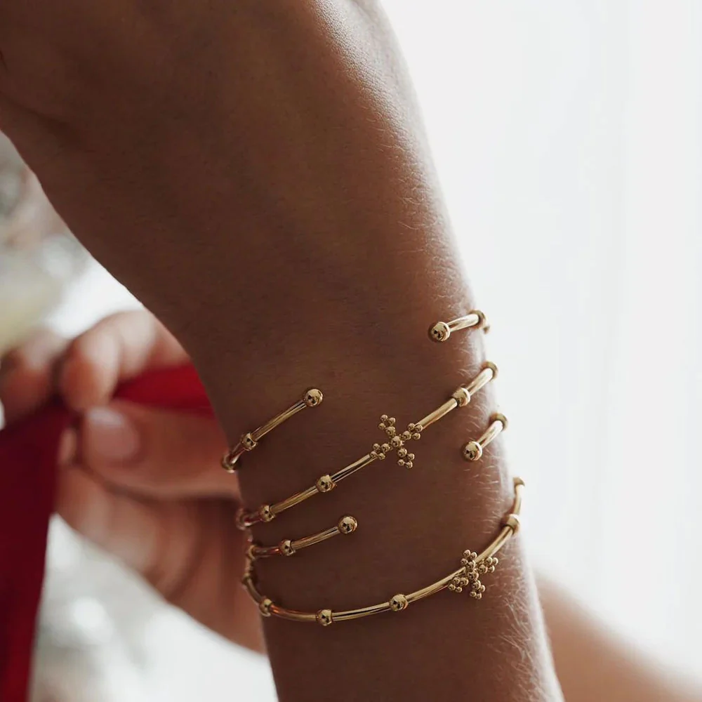 Belief Rosary Cuff Bracelet - Two-Tone or Gold - Image 3