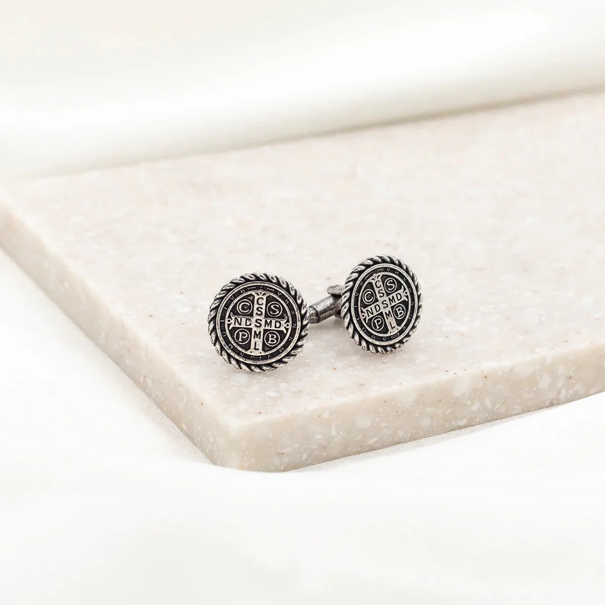 Benedictine Cuff Links - Antique Gold or Silver Finish