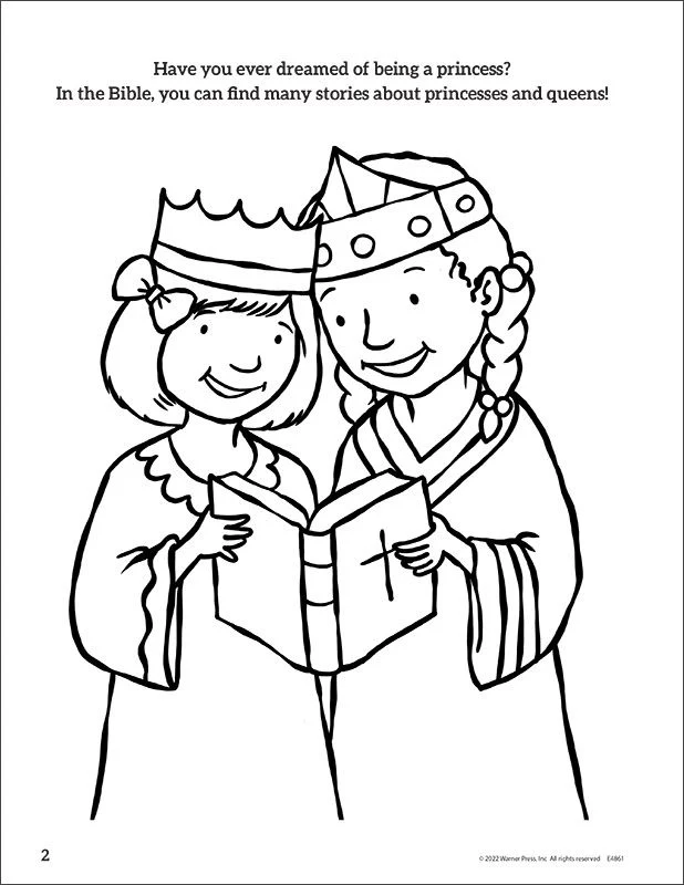Bible Princesses & Queens Coloring/Activity Book (Ages 5-7) - Image 2
