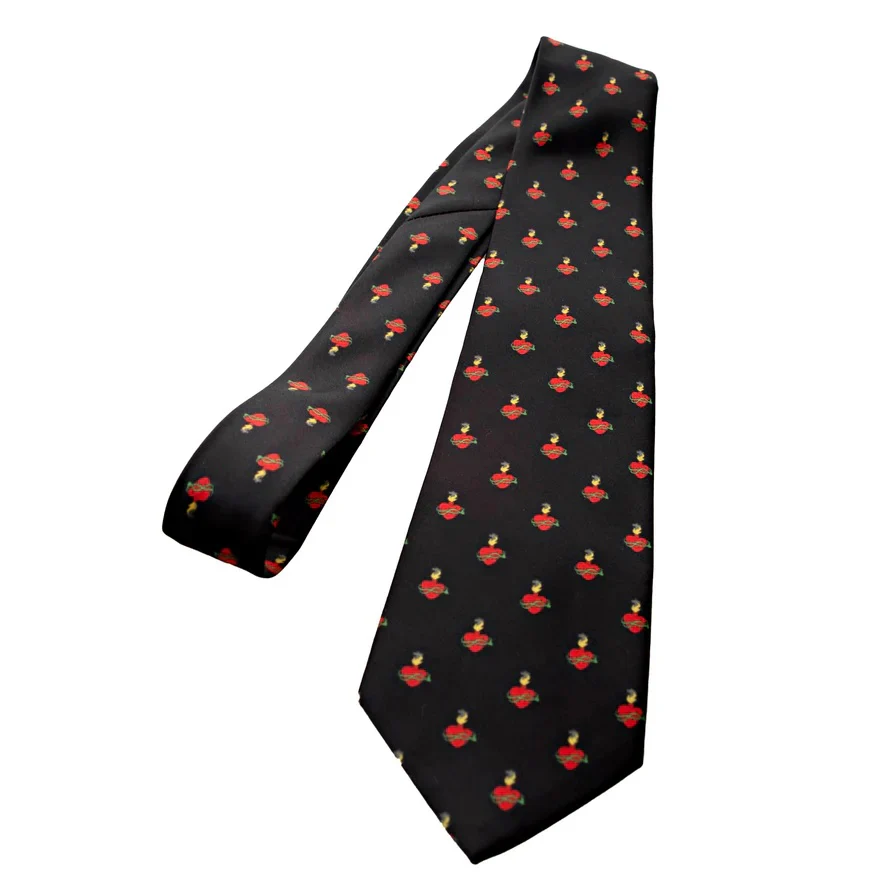 Black Sacred Heart of Jesus Necktie - Image 2