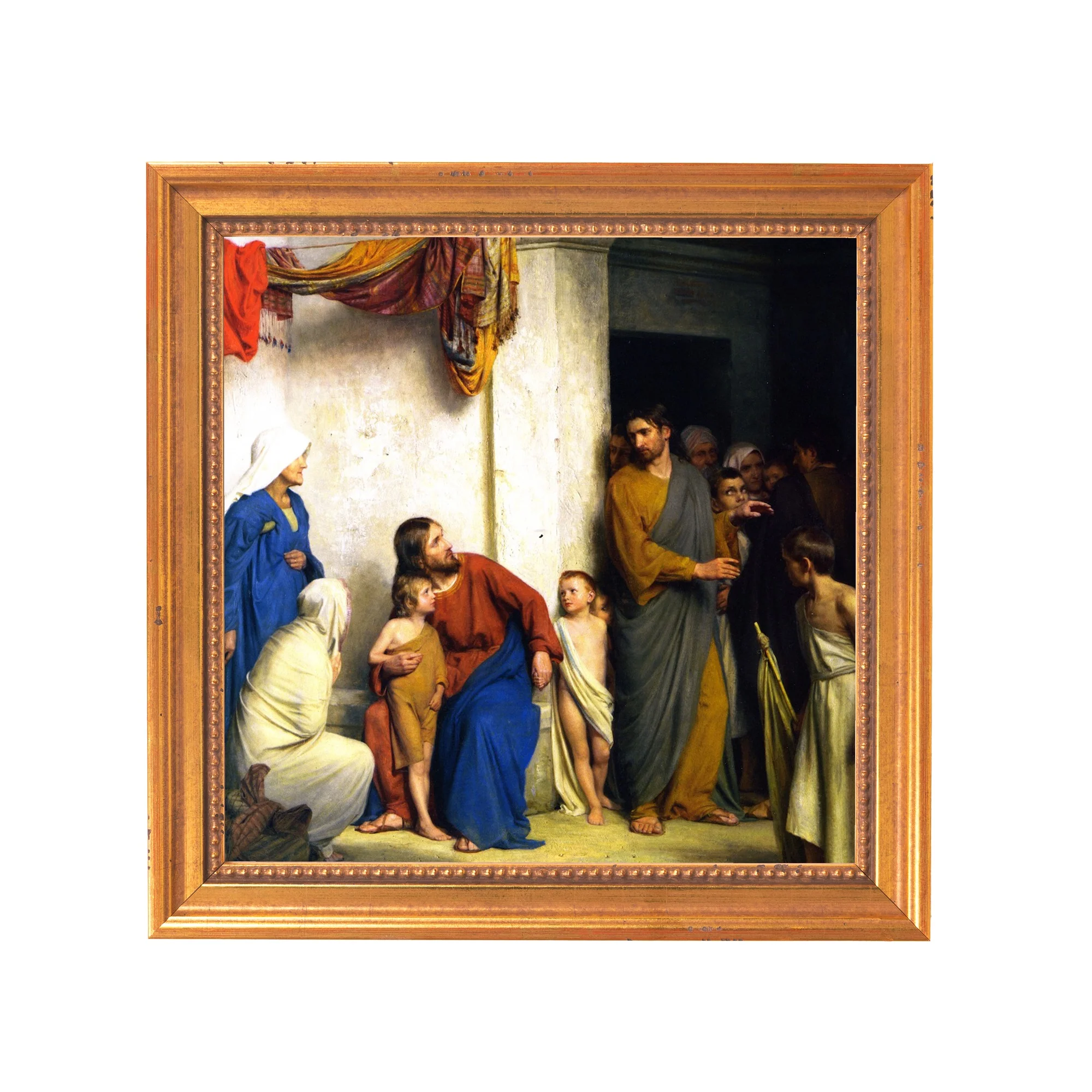 Bloch's Let the Little Children Come Unto Me Framed Canvas - Sacred Mini Collection - Image 10