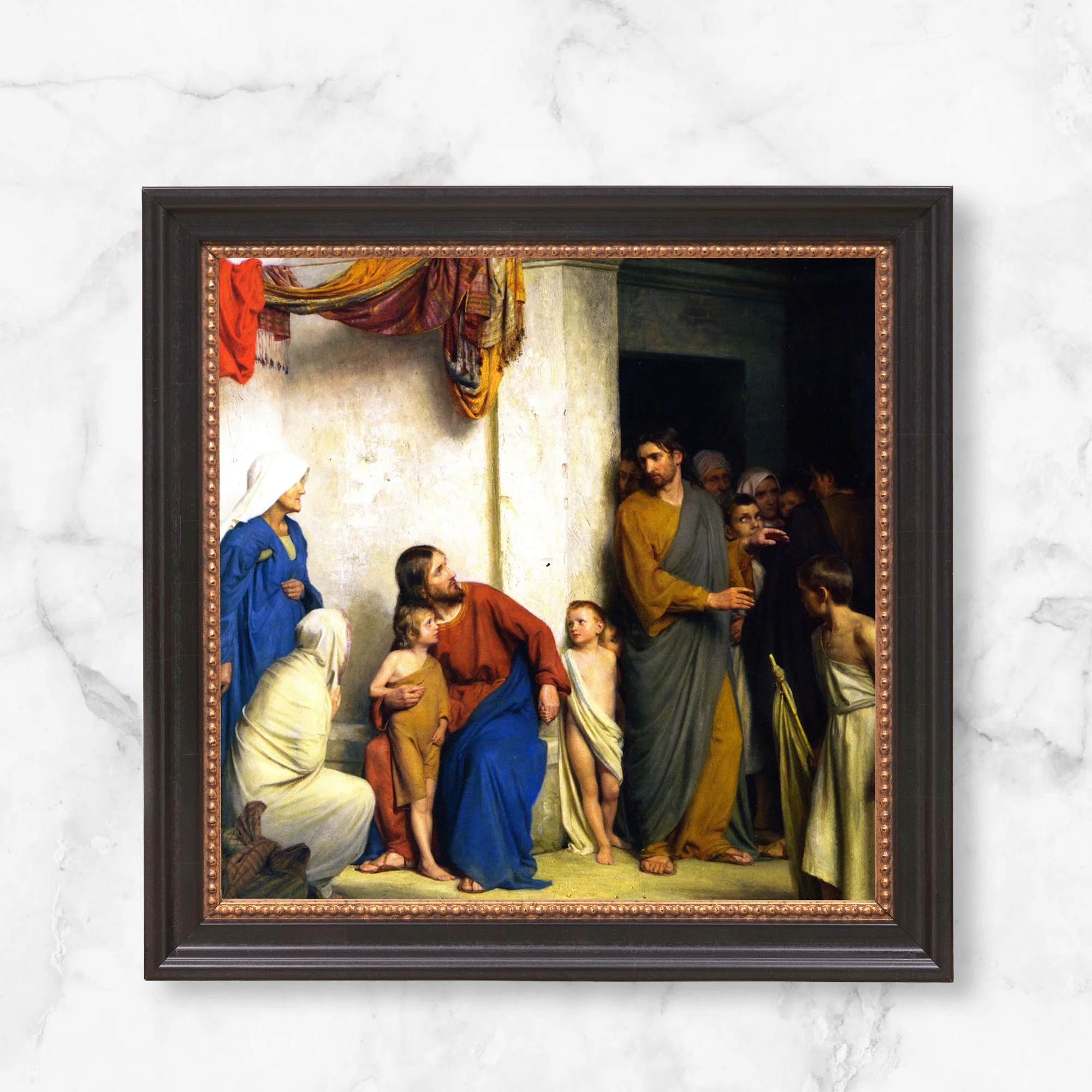 Bloch's Let the Little Children Come Unto Me Framed Canvas - Sacred Mini Collection - Image 6