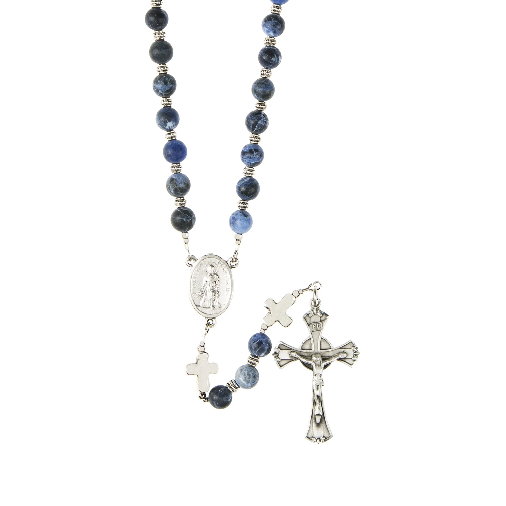 Blue and Silver St. Peregrine Rosary - Image 2