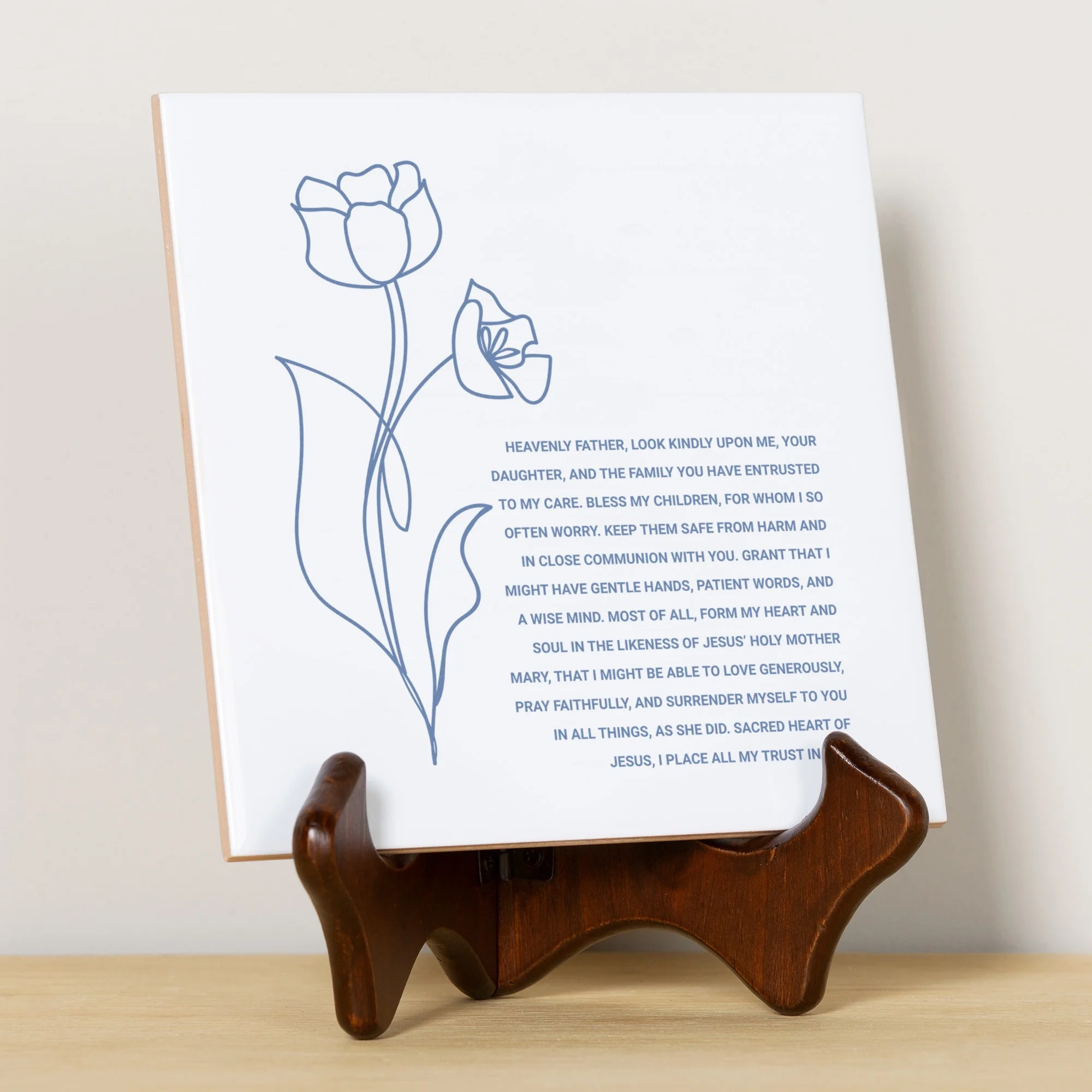 Blue Flower Mother's Day Tile