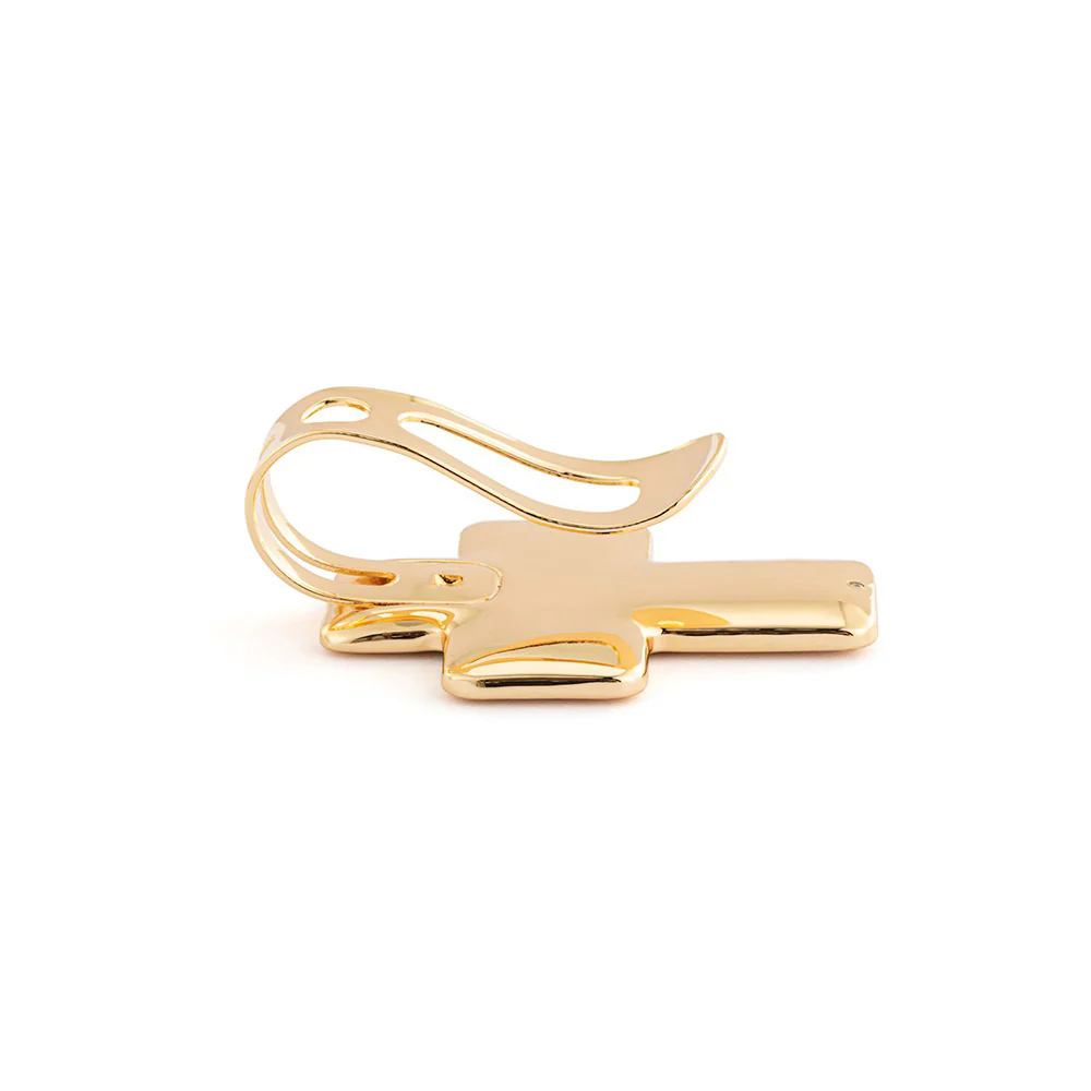 Blue & Gold Floral Cross Visor Clip - Image 3