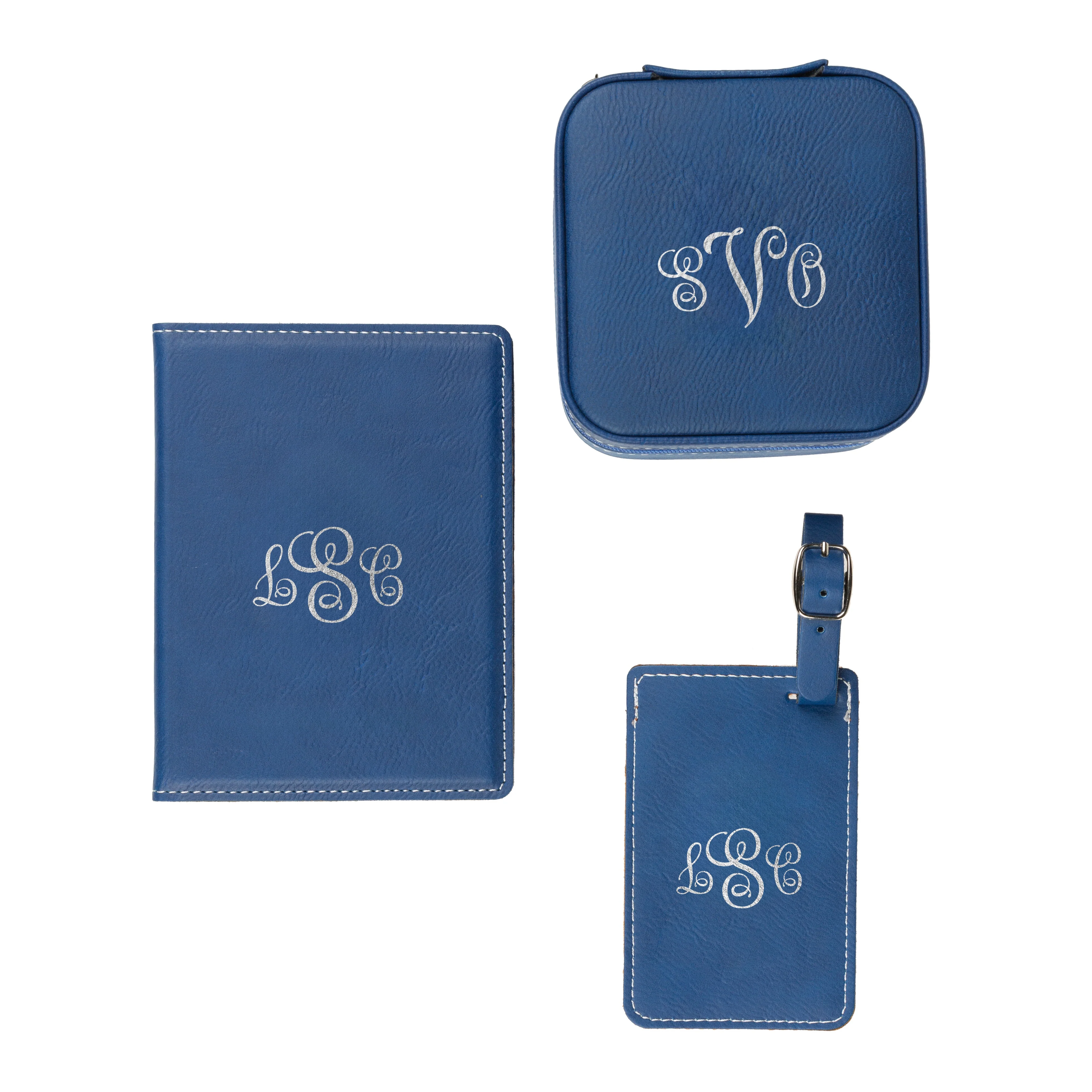 Blue Monogrammed Travel Set - 3 Pieces - Image 2