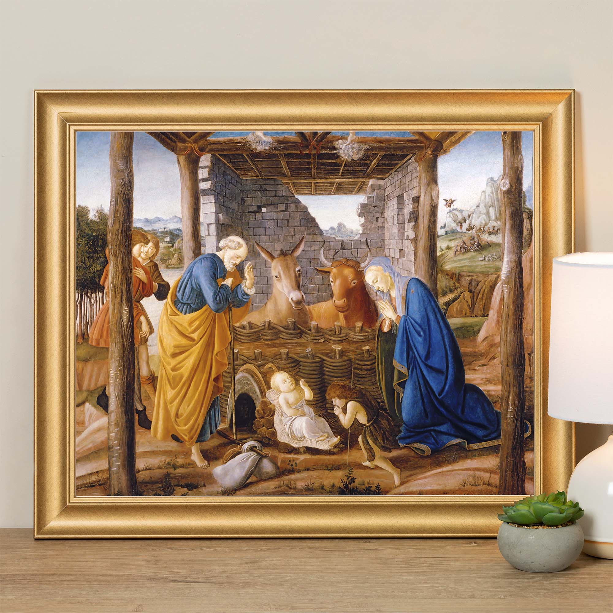 Botticelli Mystical Nativity Gold Framed Print - Multiple Sizes