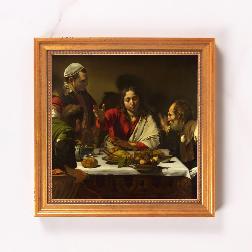 Caravaggio's Supper at Emmaus Framed Canvas - Sacred Mini Collection - Image 5