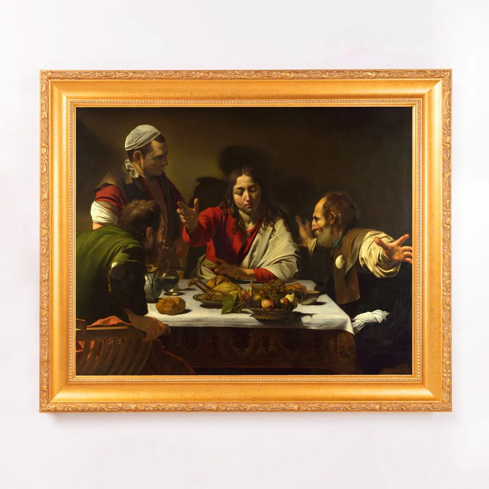 Caravaggio's Supper at Emmaus Framed Canvas - Sacred Signature Collection - Image 5