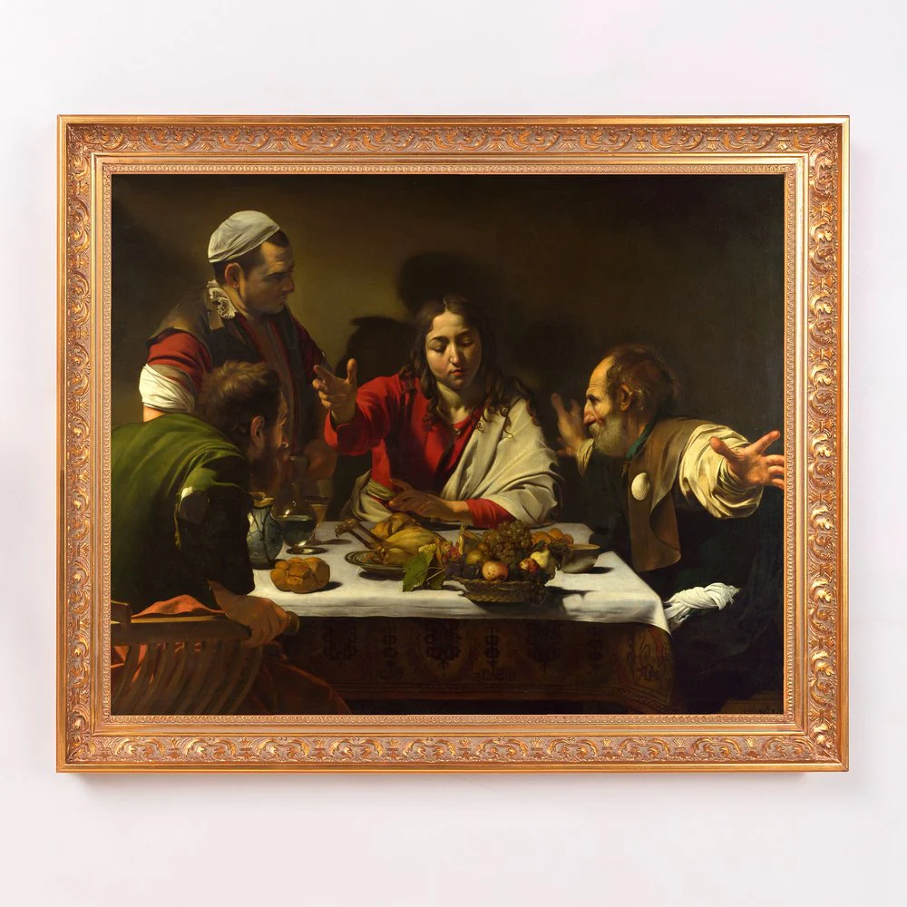 Caravaggio's Supper at Emmaus Framed Canvas - Sacred Signature Collection - Image 8