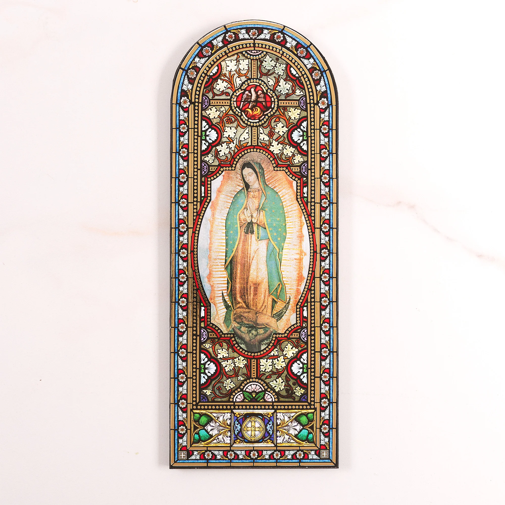 Cathedral Window Our Lady of Guadalupe Plaque - Image 2