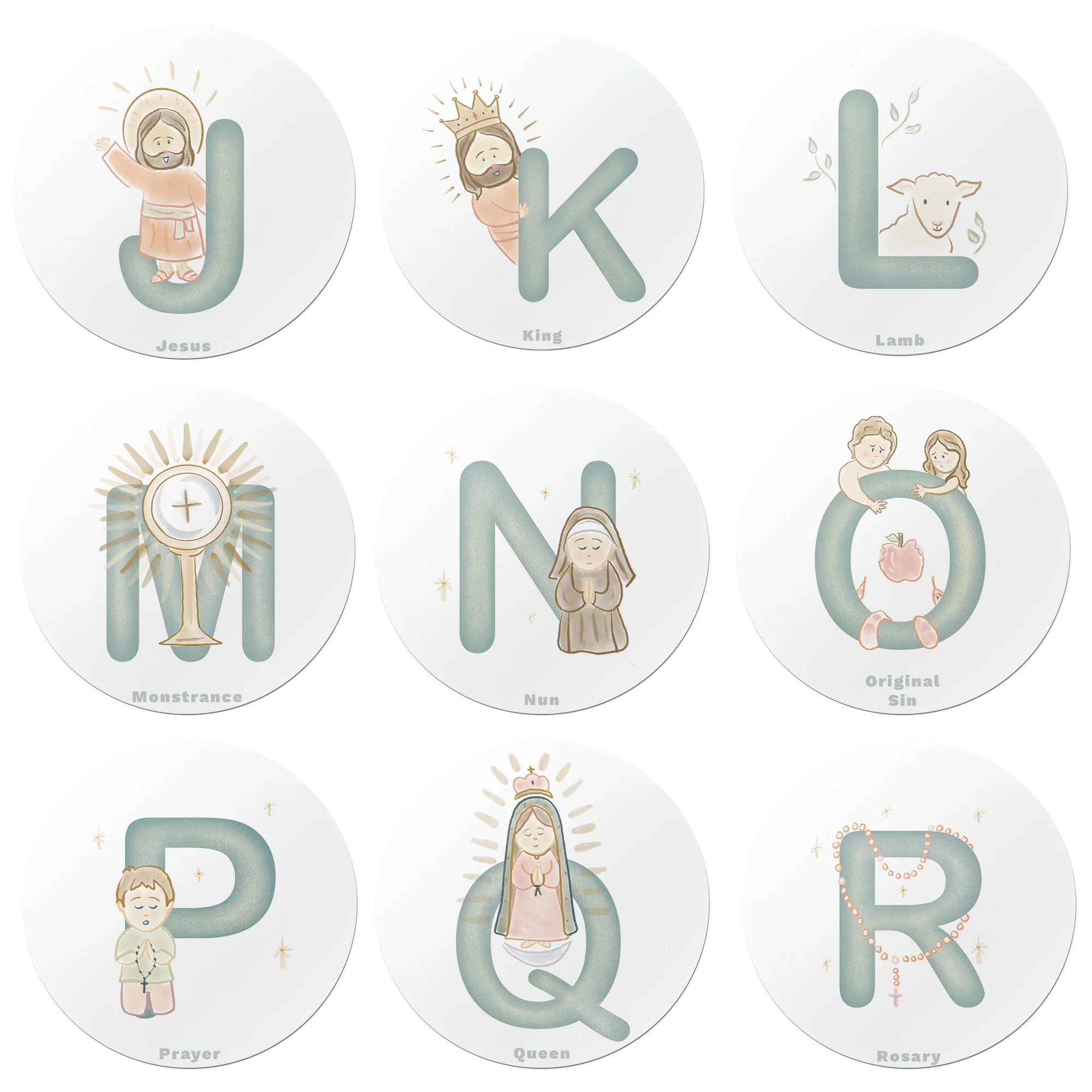 Catholic Alphabet Magnets - Set of 26 - Image 4