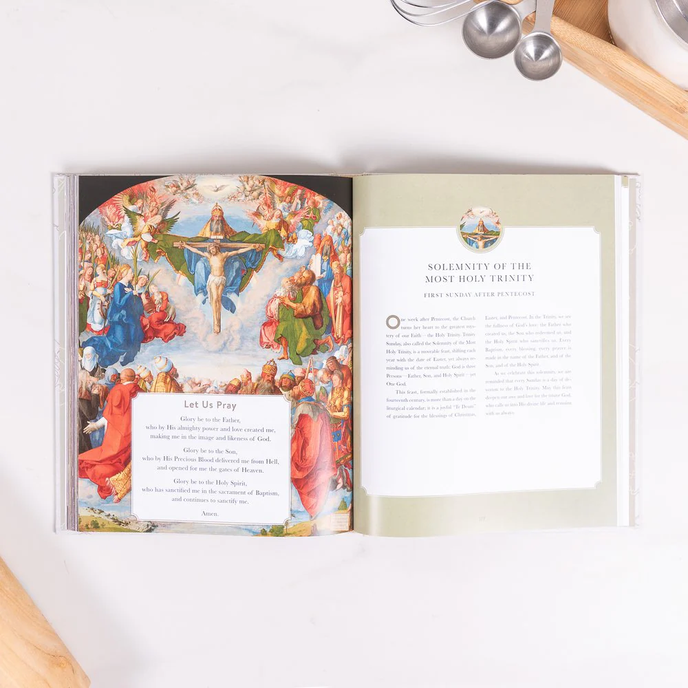 Catholic Feast Day Cookbook & Martha and Mary Kitchen Towel Gift Set - Image 4