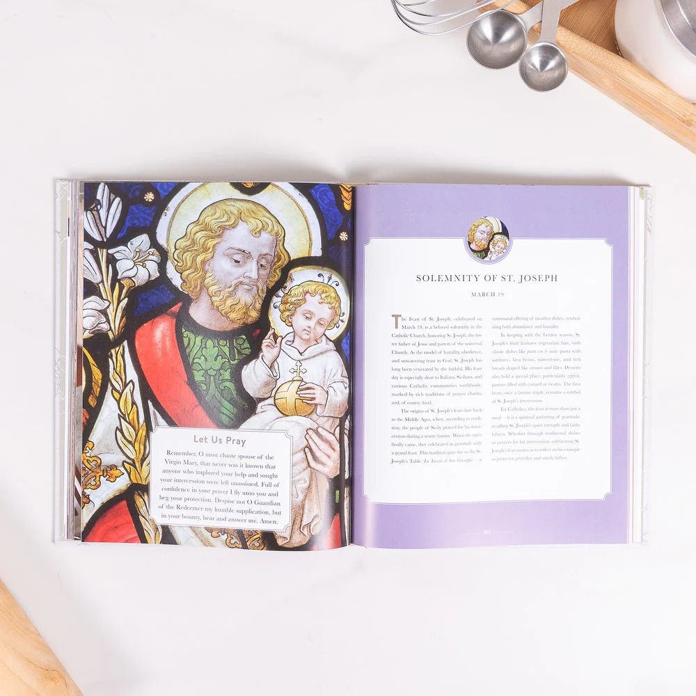 Catholic Feast Day Cookbook & Martha and Mary Kitchen Towel Gift Set - Image 5