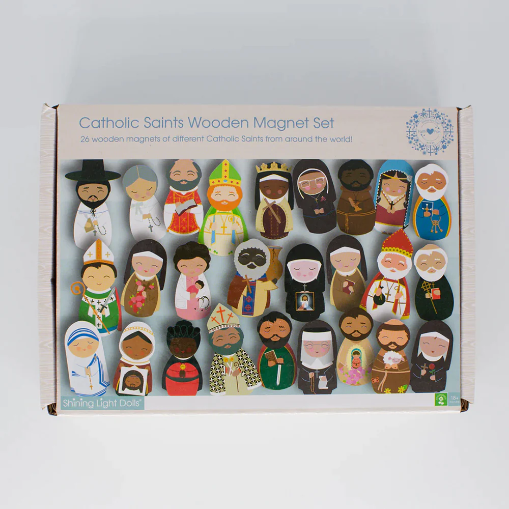 Catholic Saints Wooden Magnet Set - Set 1 or Set 2