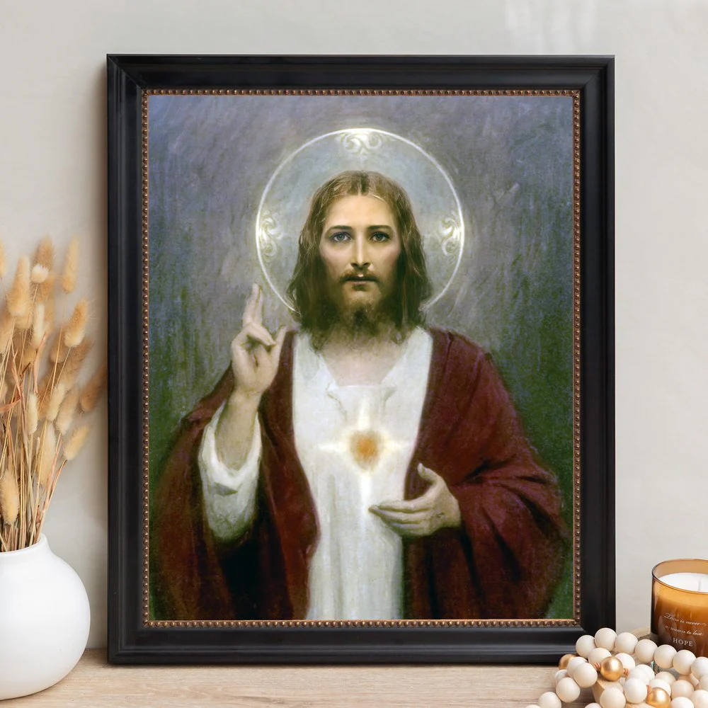Chambers Sacred Heart of Jesus Framed Canvas - Sacred Signature Collection - Image 12