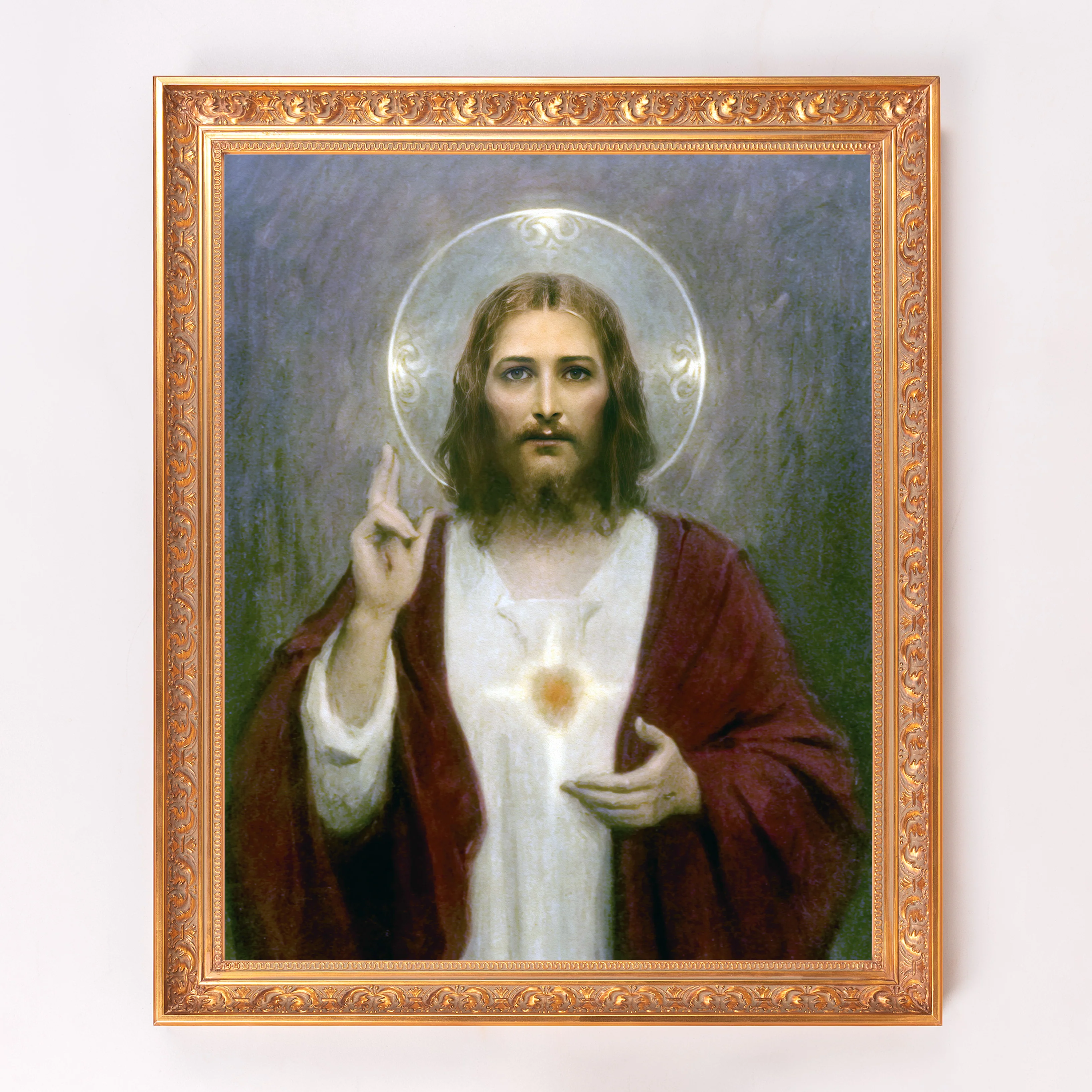 Chambers Sacred Heart of Jesus Framed Canvas - Sacred Signature Collection - Image 4