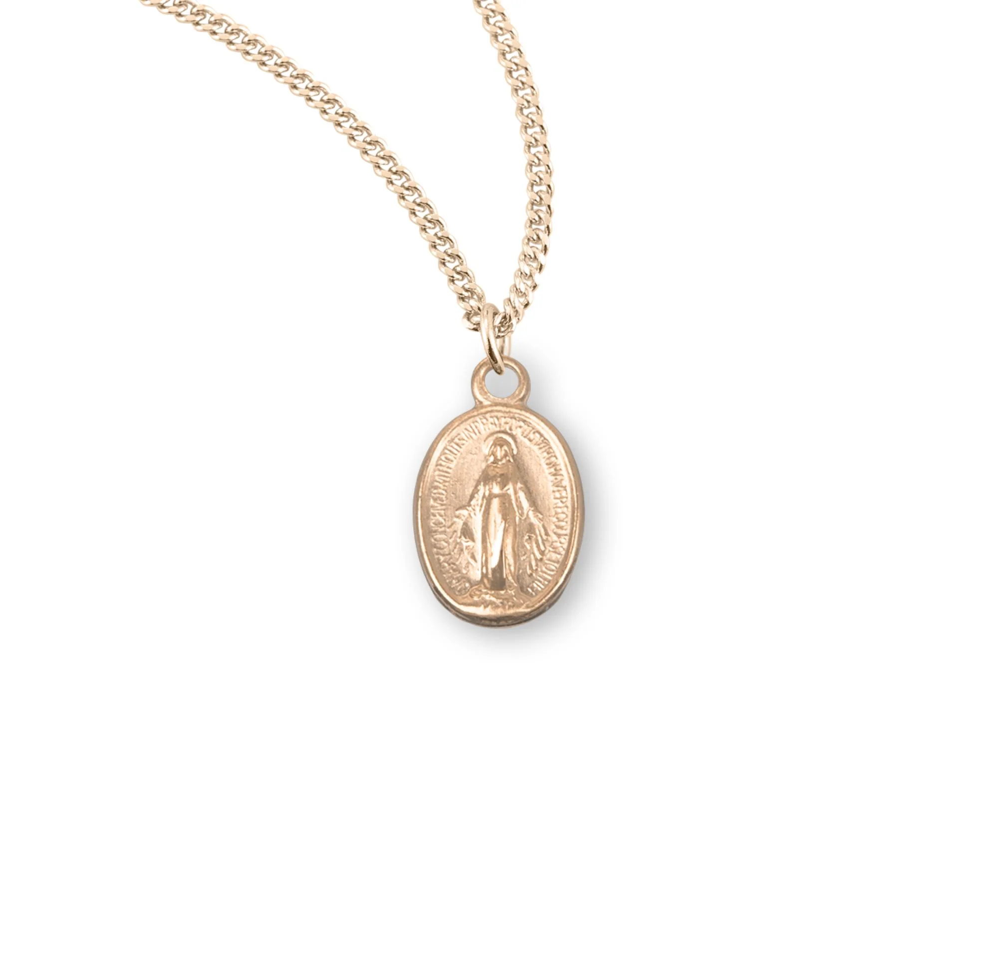 Children's Miraculous Medal Necklace - Gold or Silver