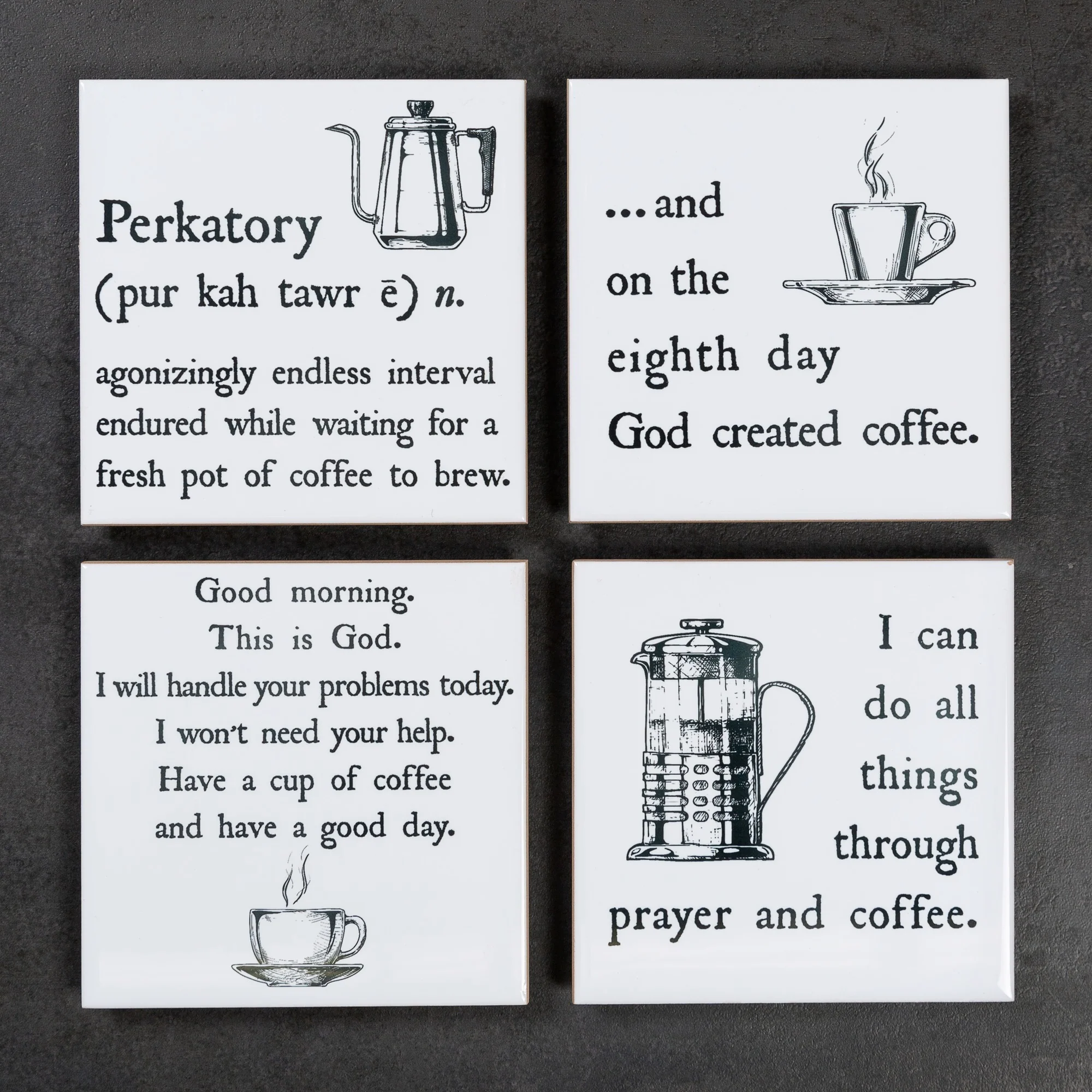 Christ and Coffee Coasters - Set of 4
