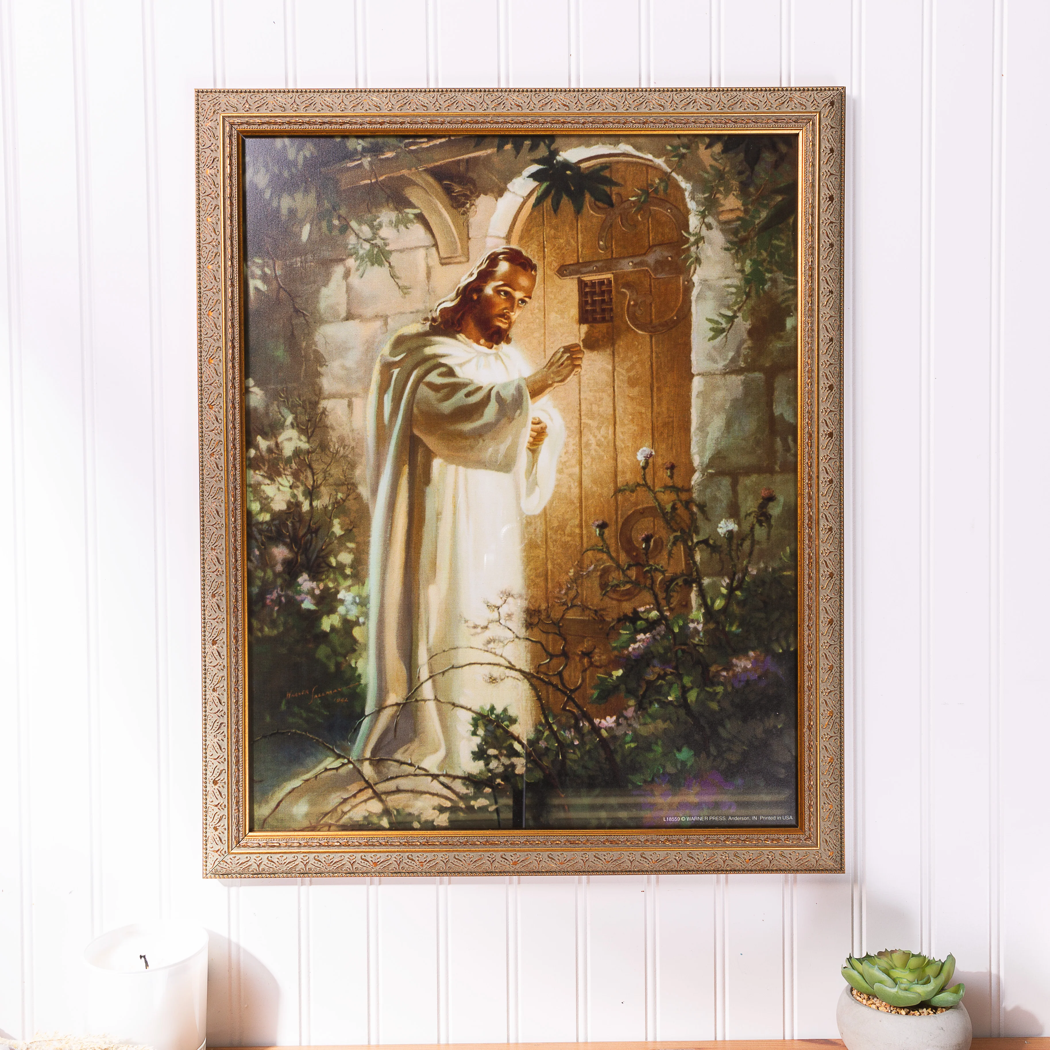 Christ at Heart's Door in Antique Gold Frame - Various Sizes