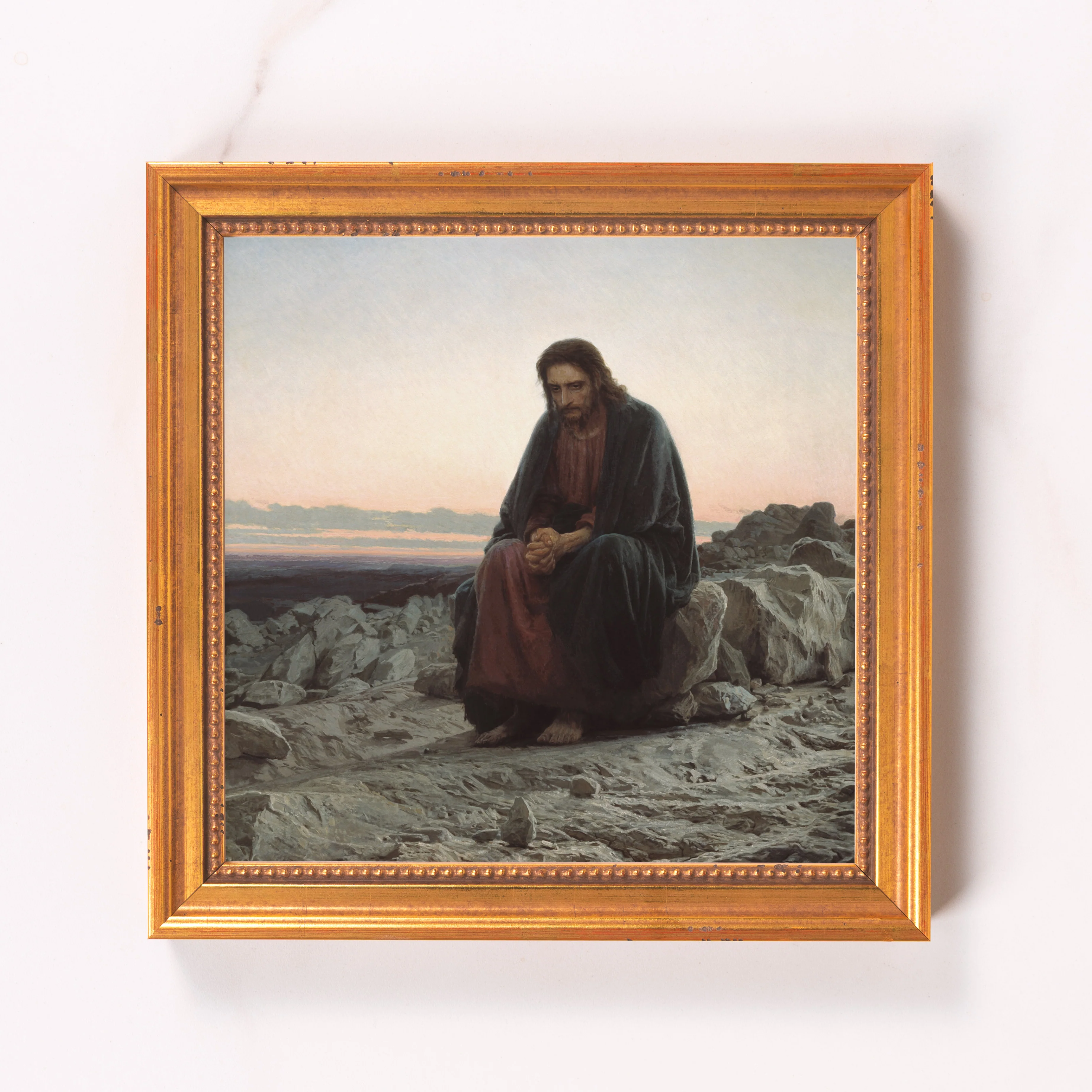 Christ in the Desert Framed Canvas - Sacred Mini Collection - Image 6