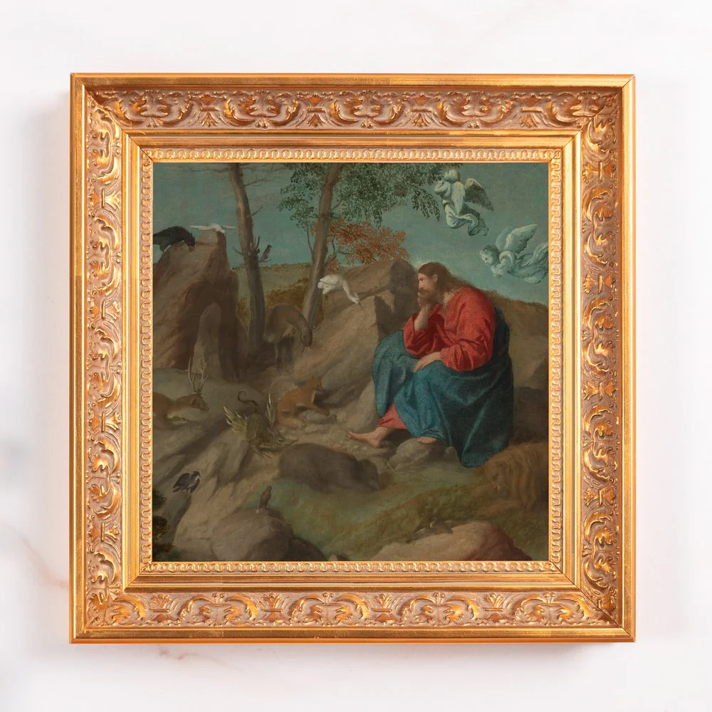 Christ in the Wilderness Framed Canvas - Sacred Mini Collection - Image 2