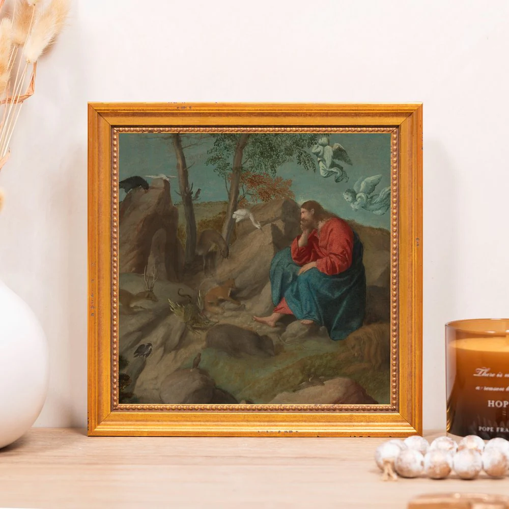 Christ in the Wilderness Framed Canvas - Sacred Mini Collection - Image 8