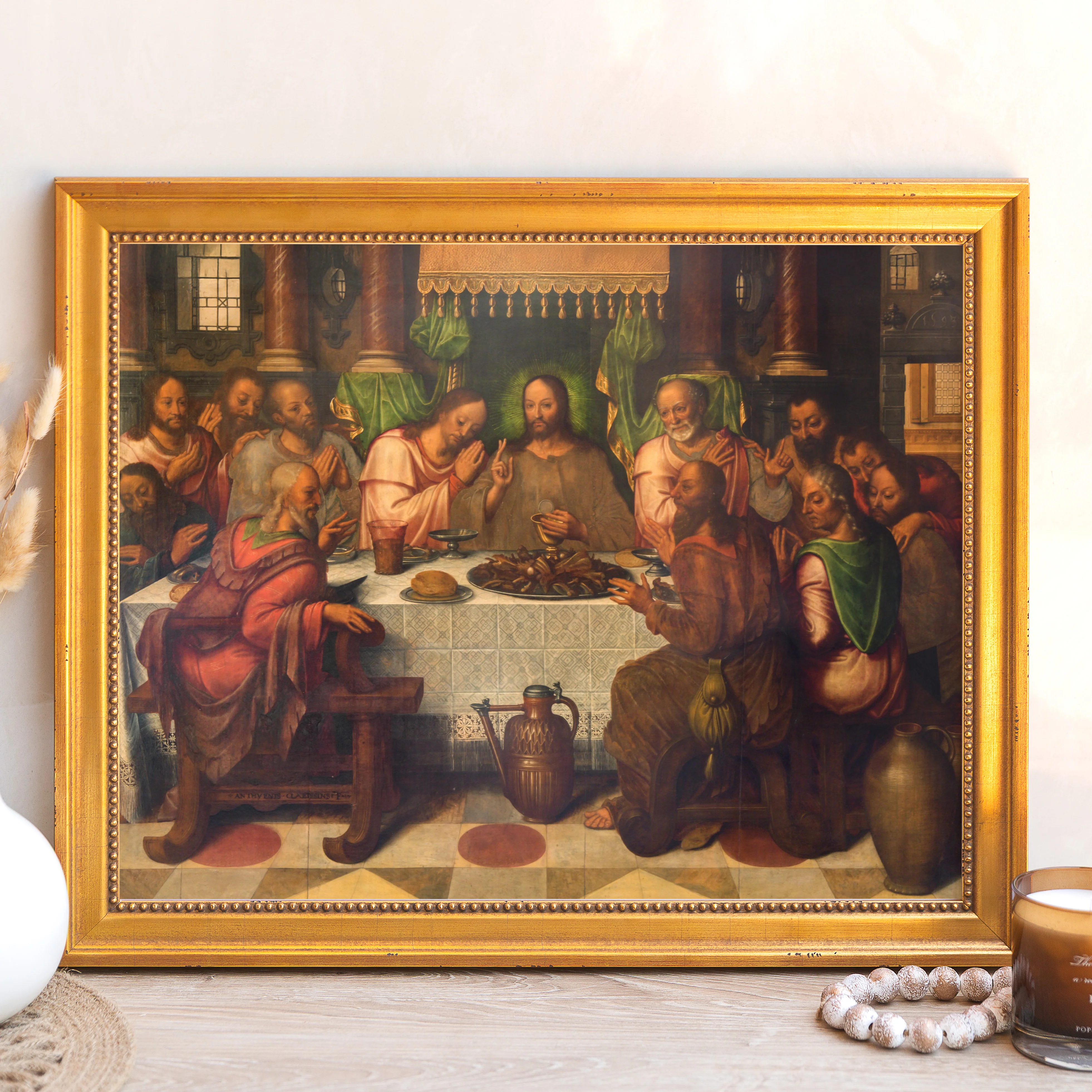 Clacius' The Last Supper Framed Canvas - Sacred Signature Collection - Image 7