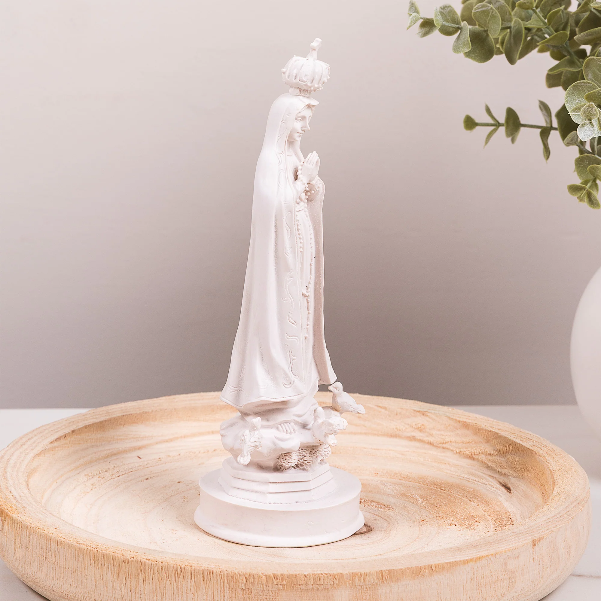 Classic White Our Lady of Fatima Statue - 8" - Image 3