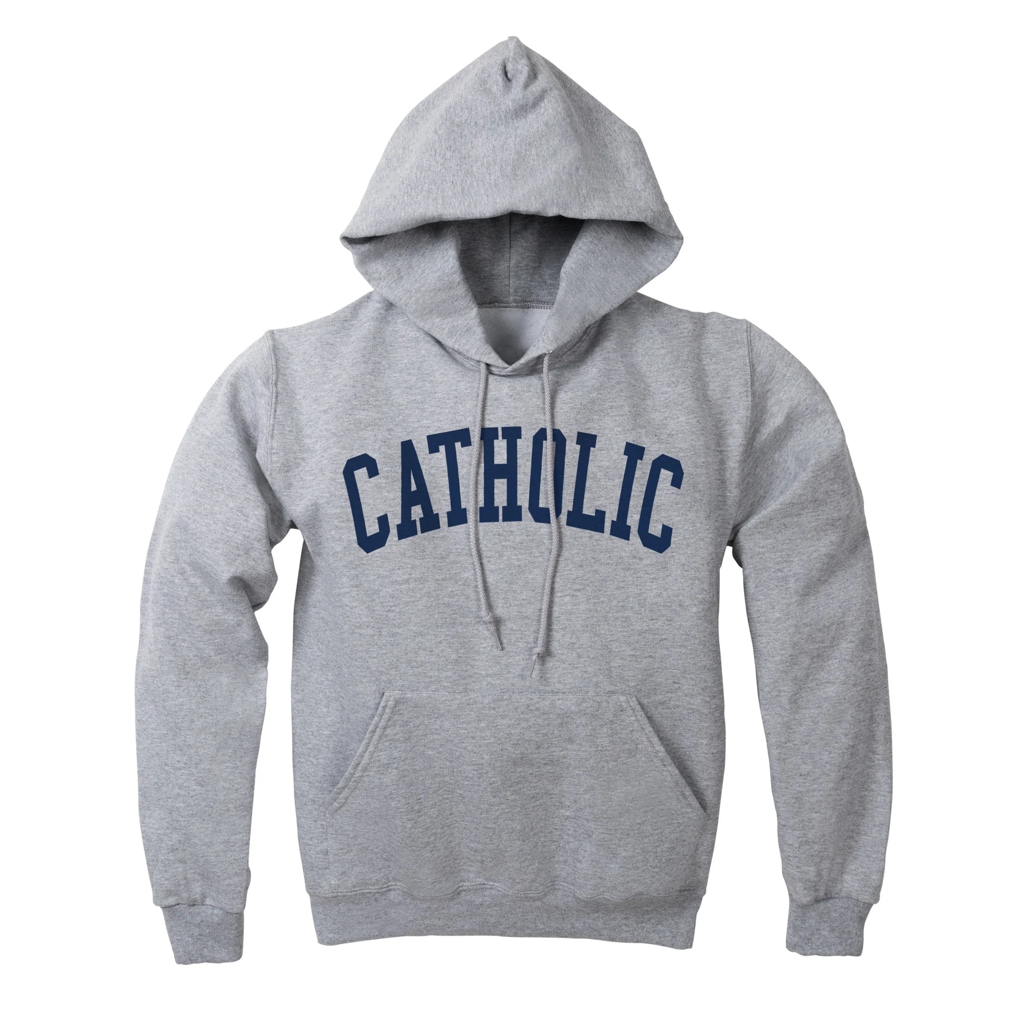 Collegiate Catholic Grey Hooded Sweatshirt - Image 4