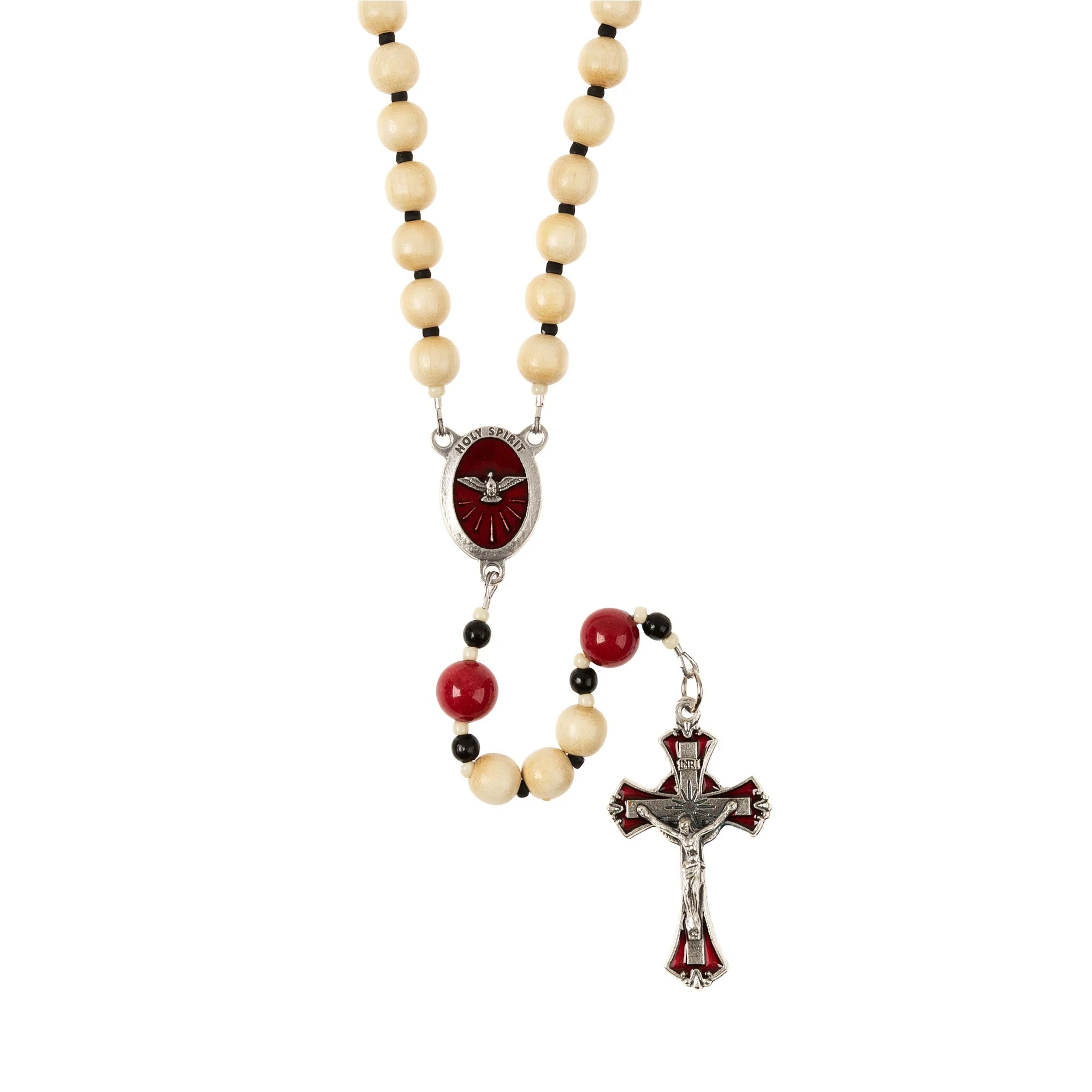 Confirmation Wood Rosary with Prayer Card - Image 2
