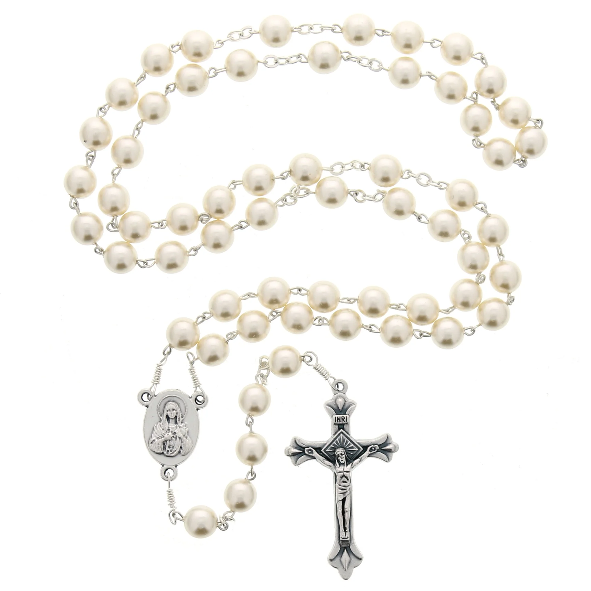 Cream Bead Rosary From Holy Land - Image 2