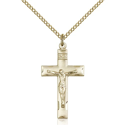 Crucifix Pendant, 14Kt Gold-Filled 1 18 X 5/8 Inch