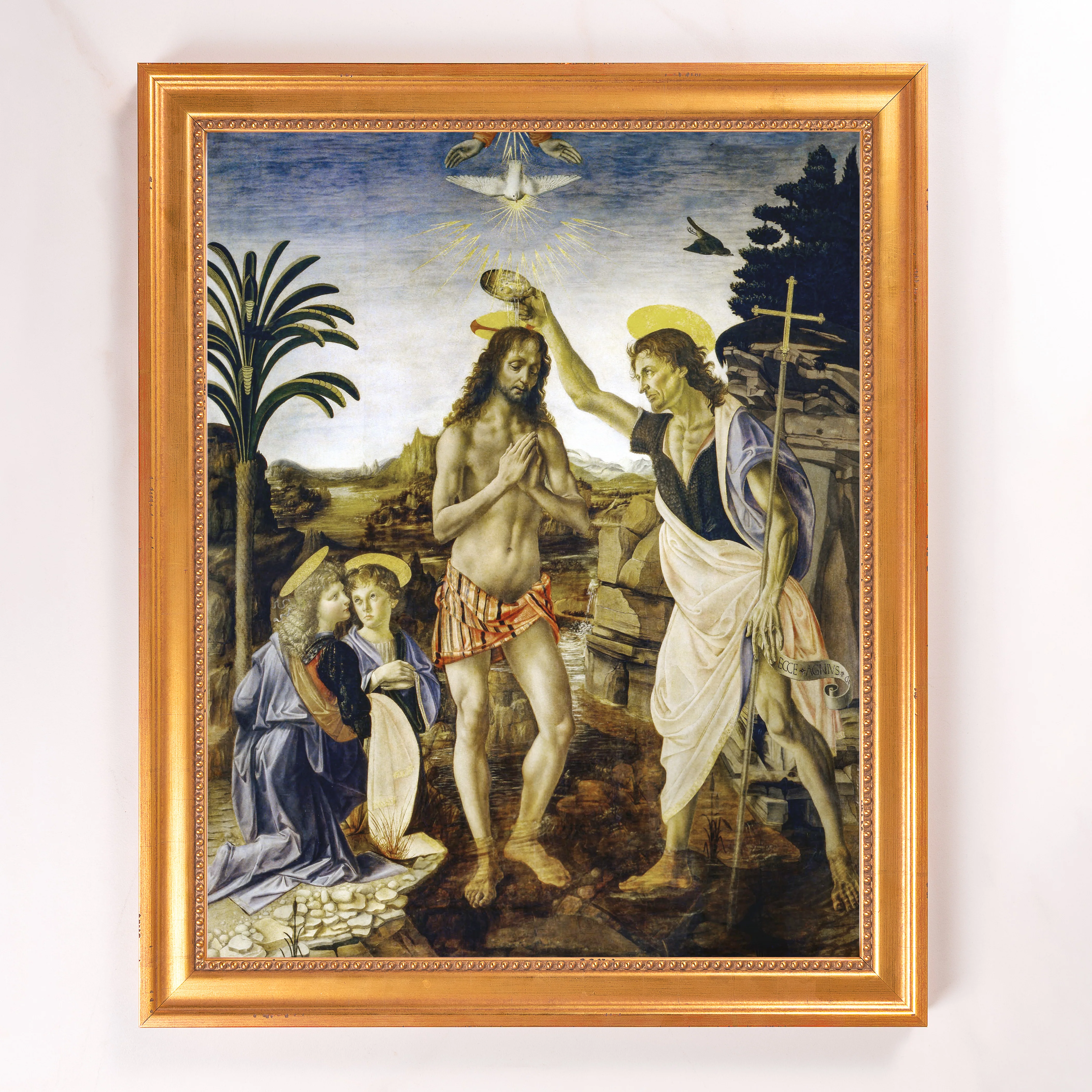 da Vinci's Baptism of Christ Framed Canvas - Sacred Signature Collection - Image 10