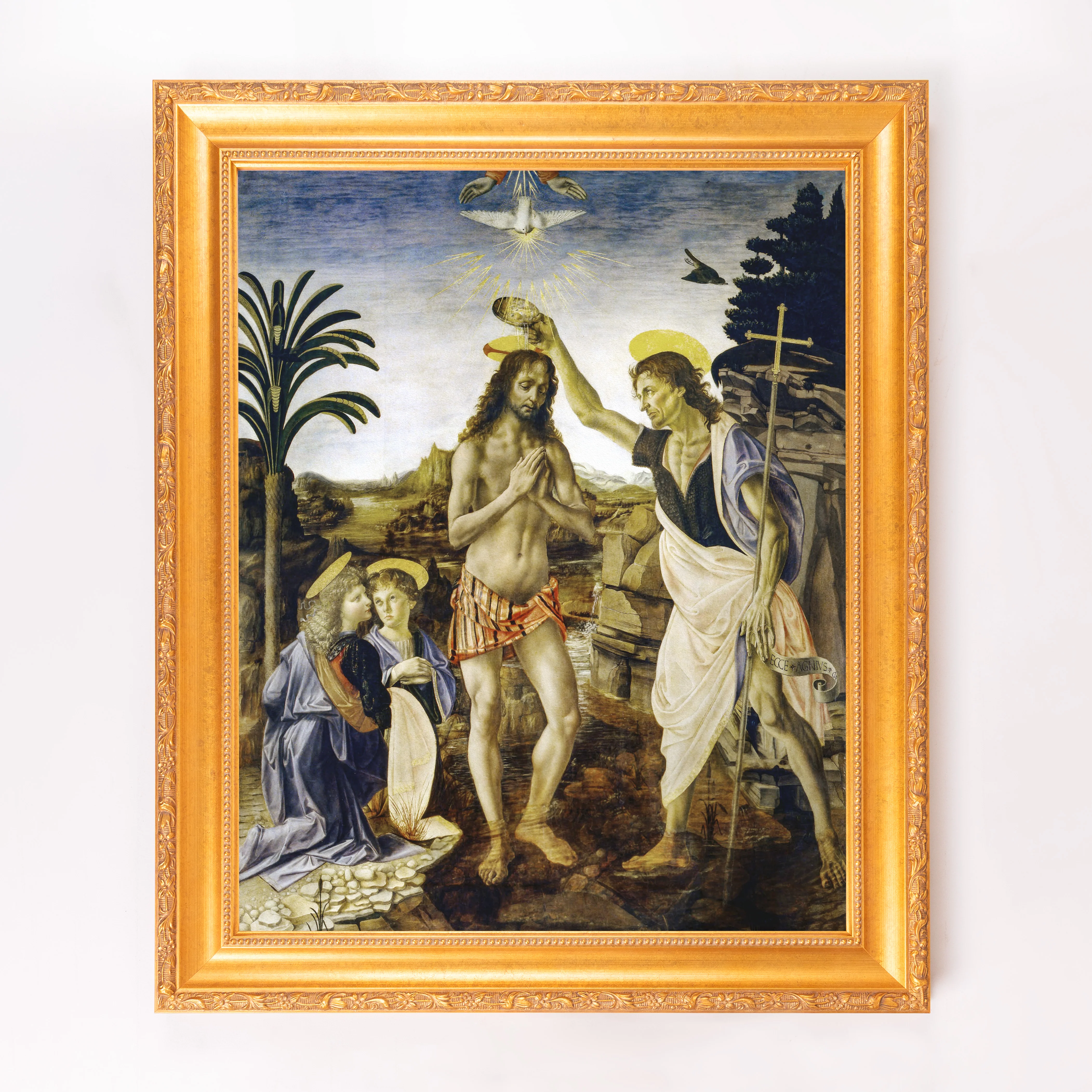 da Vinci's Baptism of Christ Framed Canvas - Sacred Signature Collection - Image 7